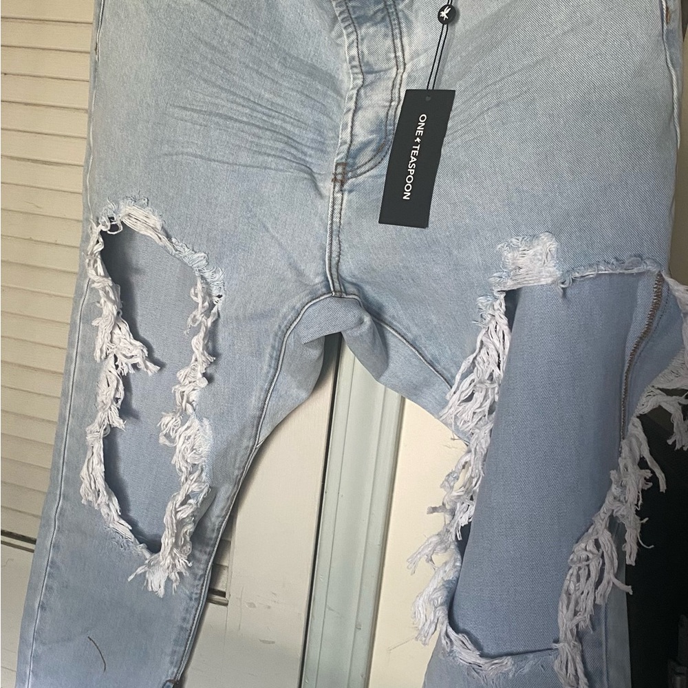 One Teaspoon Sky Blue Ripped Jeans
